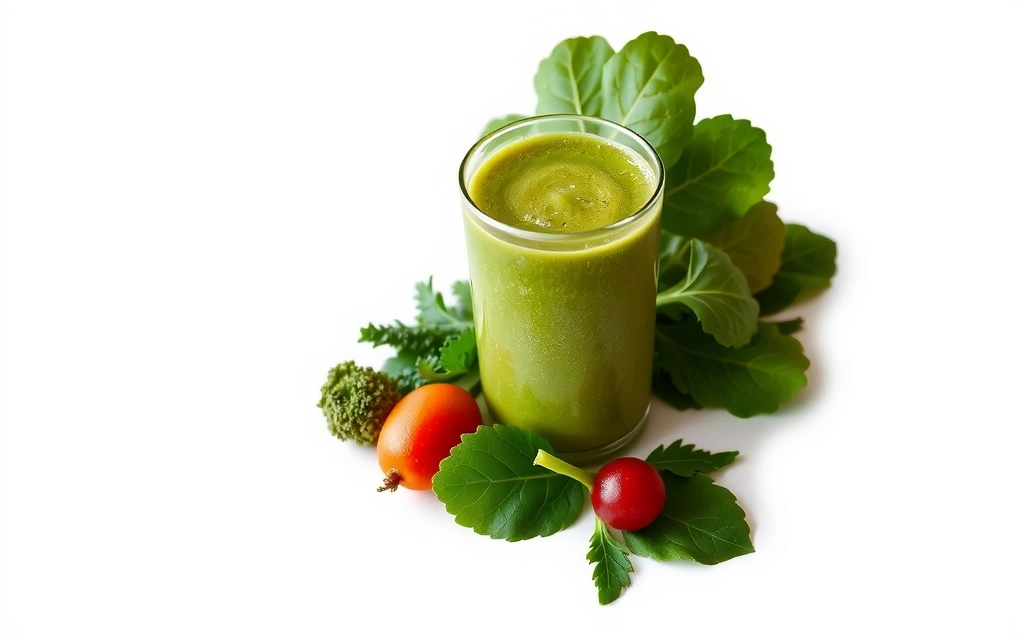 A vibrant green smoothie, symbolizing health and nutrition.